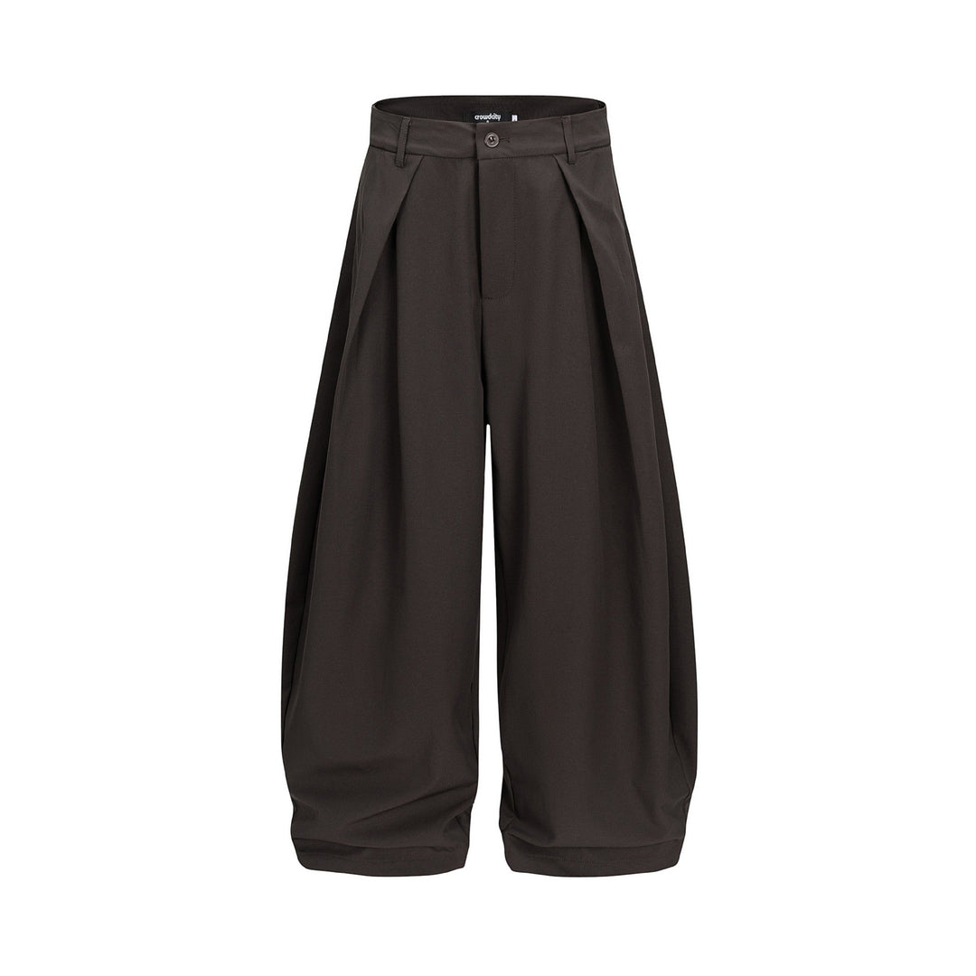 Damen Weite Culotte-Hose mit hoher Leibhöhe, Kellerfalten und verkürztem Saum Shop Nory