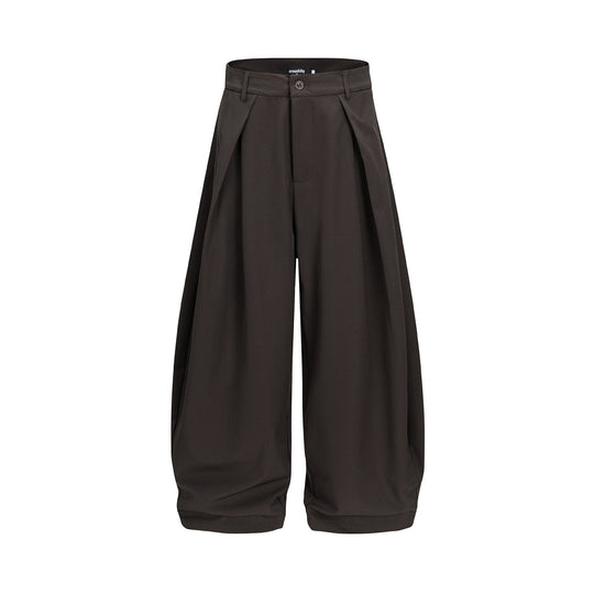 Damen Weite Culotte-Hose mit hoher Leibhöhe, Kellerfalten und verkürztem Saum Shop Nory