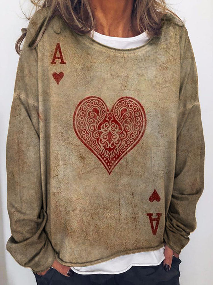 Damen Langärmeliges Oversize-Sweatshirt mit abstraktem Aquarell-Mosaikprint Shop Nory