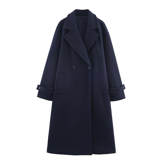 Damen Oversize Wollmix-Mantel mit Doppelreiher, breitem Revers und Ärmelriegel Shop Nory
