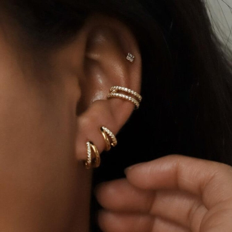 Damen Ohrstecker-Set mit eleganten Spiralen und funkelnden Akzenten Shop Nory