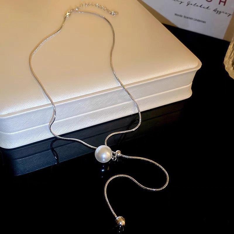 Verstellbare Perlen-Lariat-Halskette für Damen Shop Nory