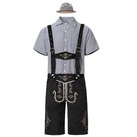 82353 Schwarz [Schwarzes Oberteil + Schwarze Latzhose + Graue Mütze]