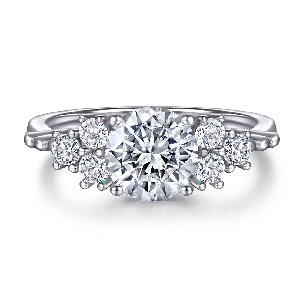 Damen Verlobungsring mit funkelndem Brillantdesign und modernem Edelstahlbesatz Shop Nory