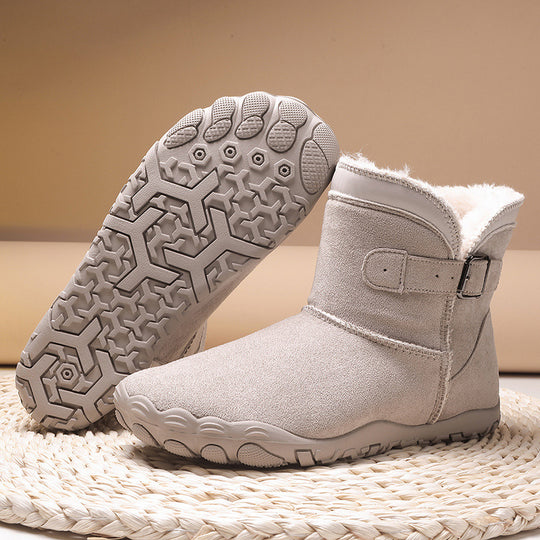 Damen Winterstiefelette mit Kunstfellfutter, rutschfester Profilsohle und verstellbarem Schnallenriemen Shop Nory