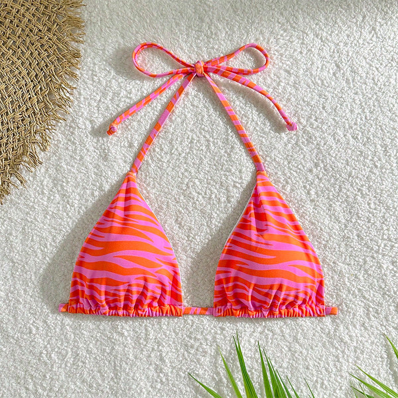 Damen Triangel-Bikini mit verspieltem Wellenmuster