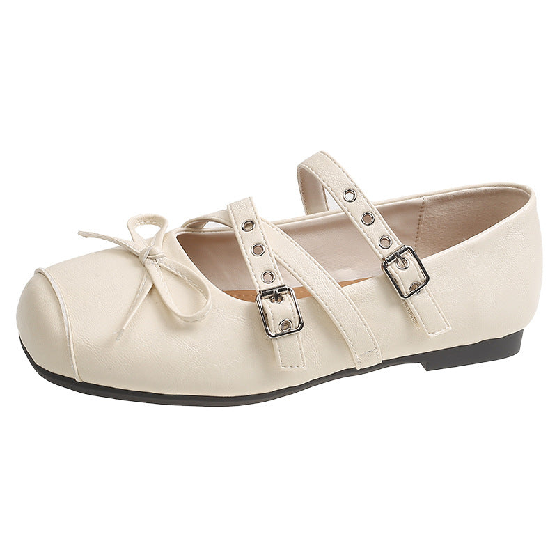 Damen Ballerinas mit verstellbaren Riemchen und süßem Schleifendesign Shopnory