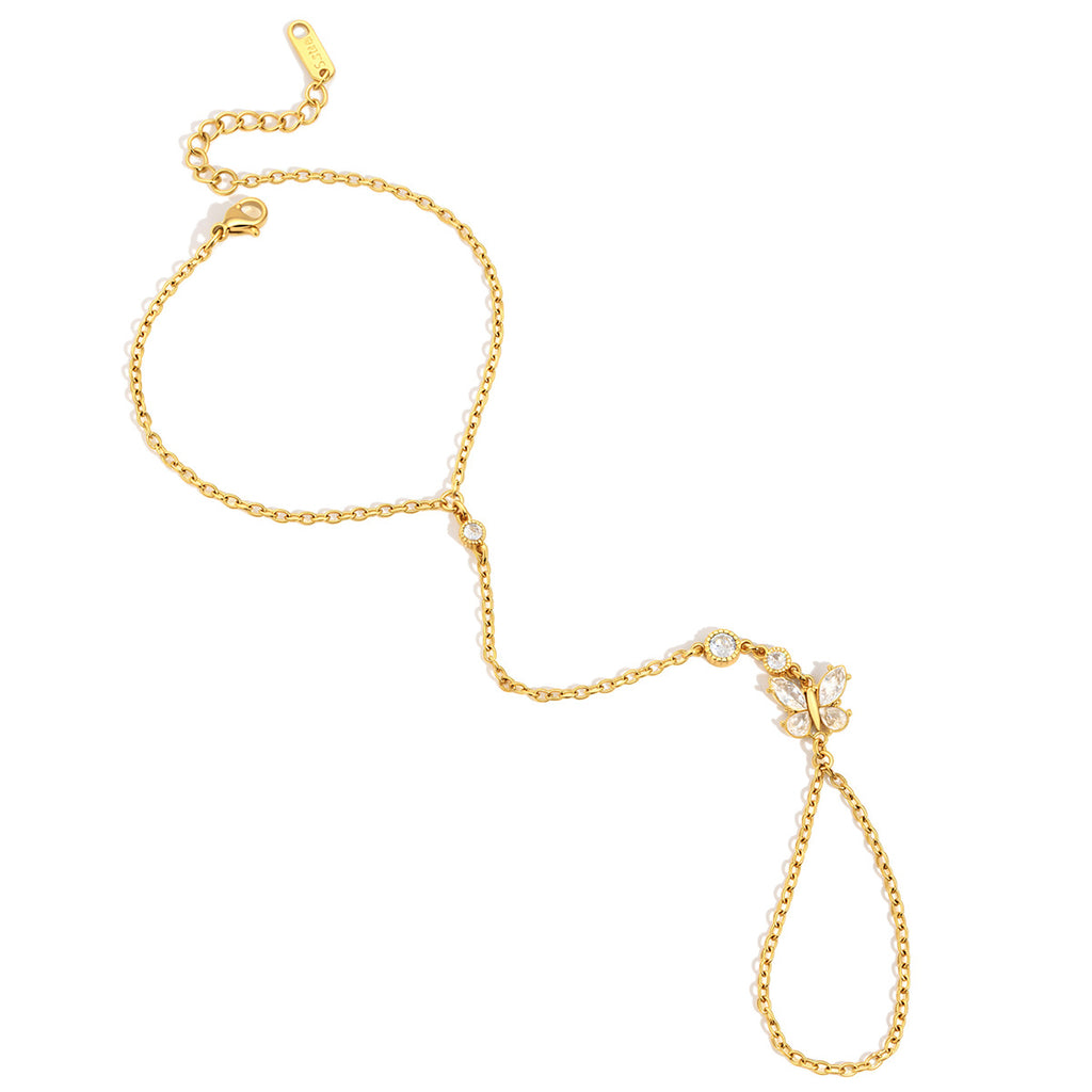 Damen Armband mit funkelndem Blumendesign aus hypoallergenem Edelstahl Shop Nory