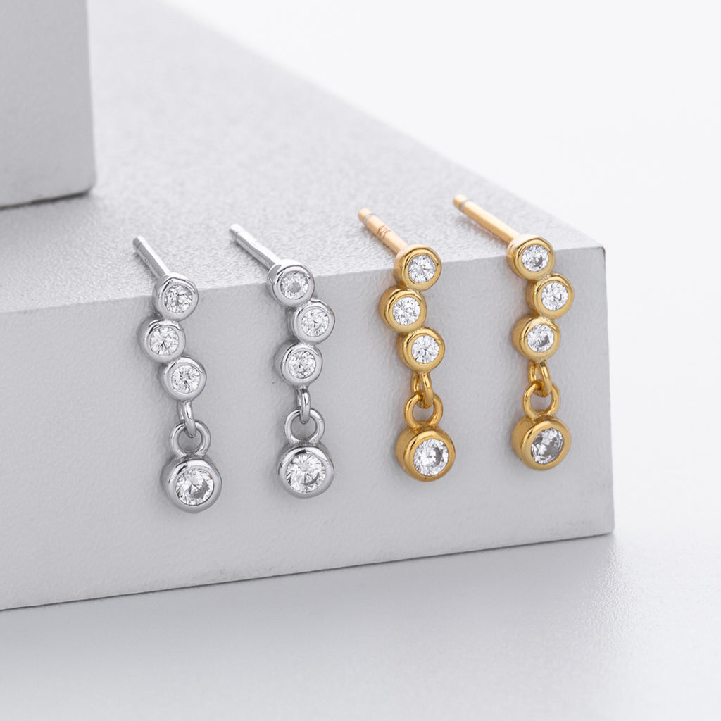 Damen Ohrhänger mit funkelnden Zirkonia in hochwertigem 925 Sterling Silber Shop Nory