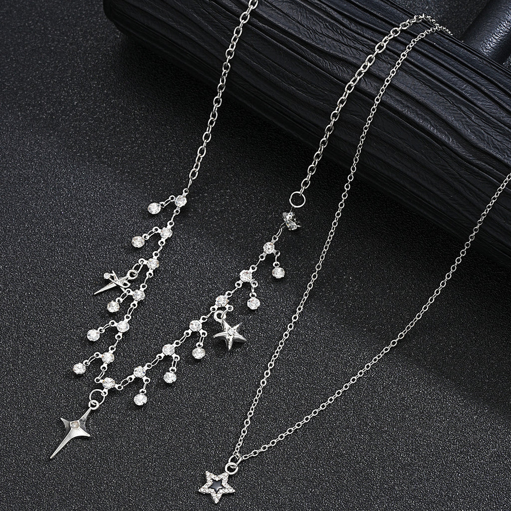 Damen Halskette mit elegantem Sternenanhänger und funkelnden Kristallakzenten Shop Nory
