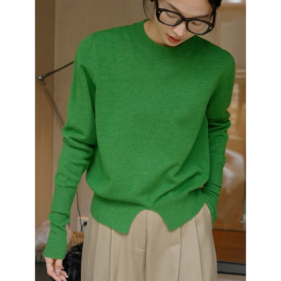 Damen Feinstrick-Pullover mit verlängerten Rippärmeln und Frontschlitz Shop Nory