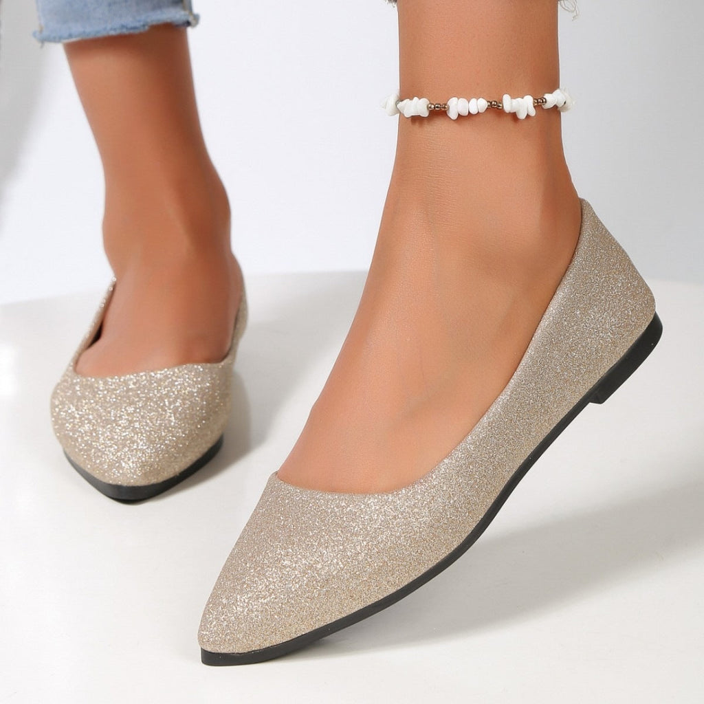 Damen Glitzernde Ballerinas mit elegantem Schnitt