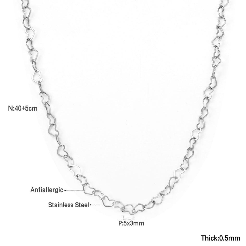 Damen Armband mit herzförmigen Gliederungen aus hochwertigem Edelstahl und goldplattierter Oberfläche Shop Nory