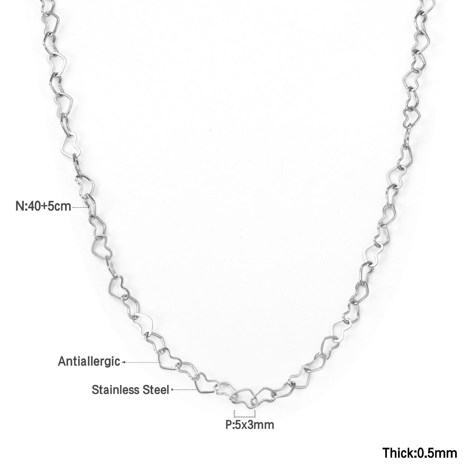 Damen Armband mit herzförmigen Gliederungen aus hochwertigem Edelstahl und goldplattierter Oberfläche Shop Nory
