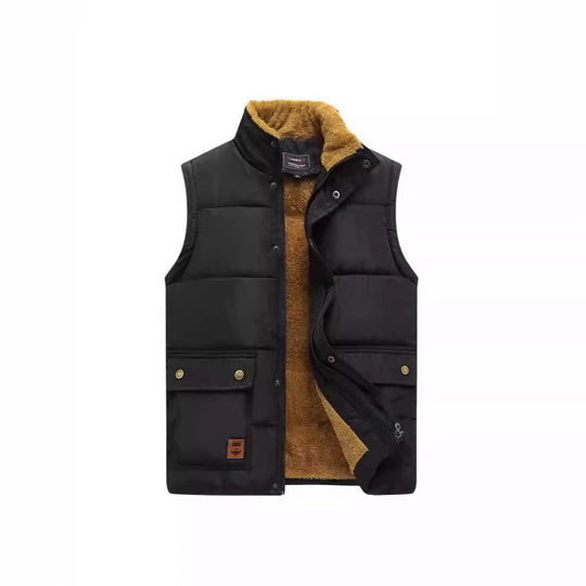 Herren Ärmellose Thermo-Steppweste mit kuscheligem Teddy-Innenfutter und aufgesetzten Klappentaschen Shop Nory