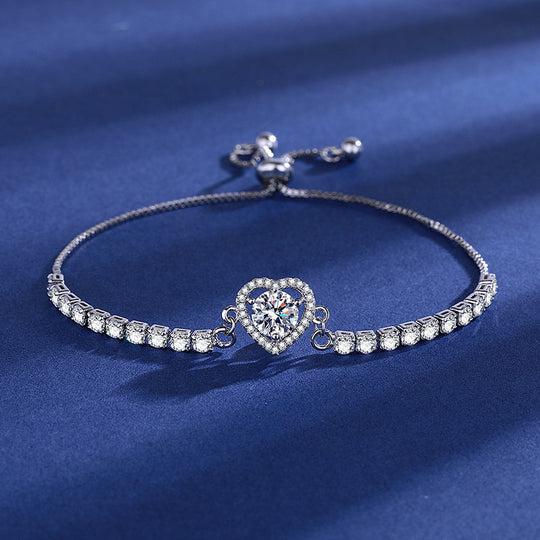Zartes Zirkonia-Armband mit Verstellbarem Verschluss und Funkelnden Rundsteinen
