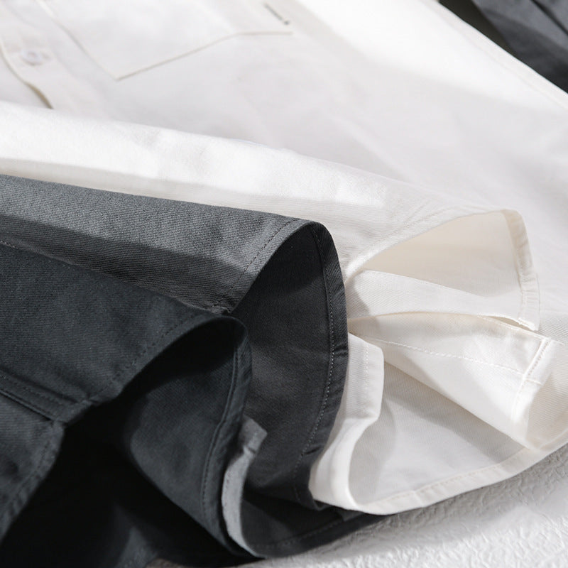 Herren Lockeres Hemdjacken-Overshirt aus Soft‑Twill mit integriertem Layer‑T‑Shirt und aufgesetzter Brusttasche Shop Nory