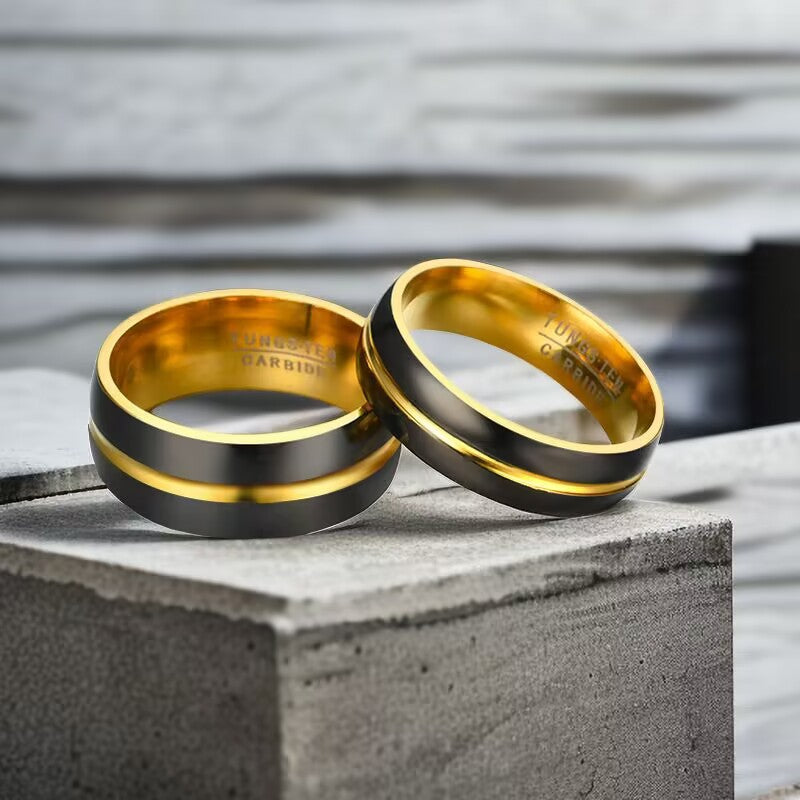 Herren Ring mit edler, zweifarbiger Gestaltung aus Wolframkarbid Shop Nory