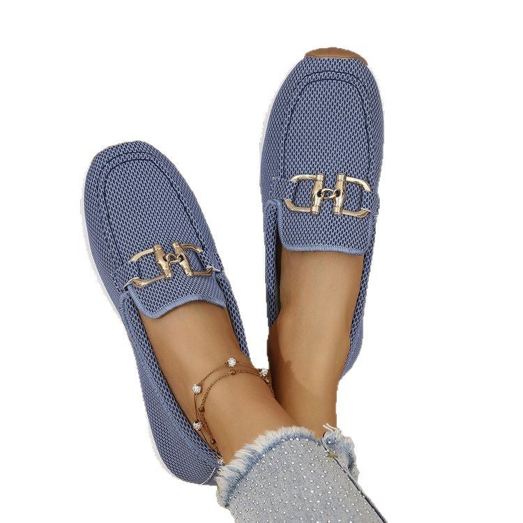 Damen Atmungsaktive Slip-On Sneakers mit elastischen Einsätzen und komfortablem Fußbett