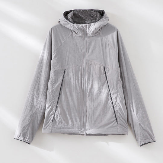 Herren leichte wind- und wasserabweisende Kapuzenjacke mit Fleece‑Innenfutter und Frontreißverschluss Shop Nory