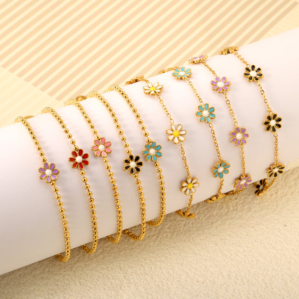 Damen Armband mit filigranen Blumenmotiven und verstellbarem Verschluss Shop Nory