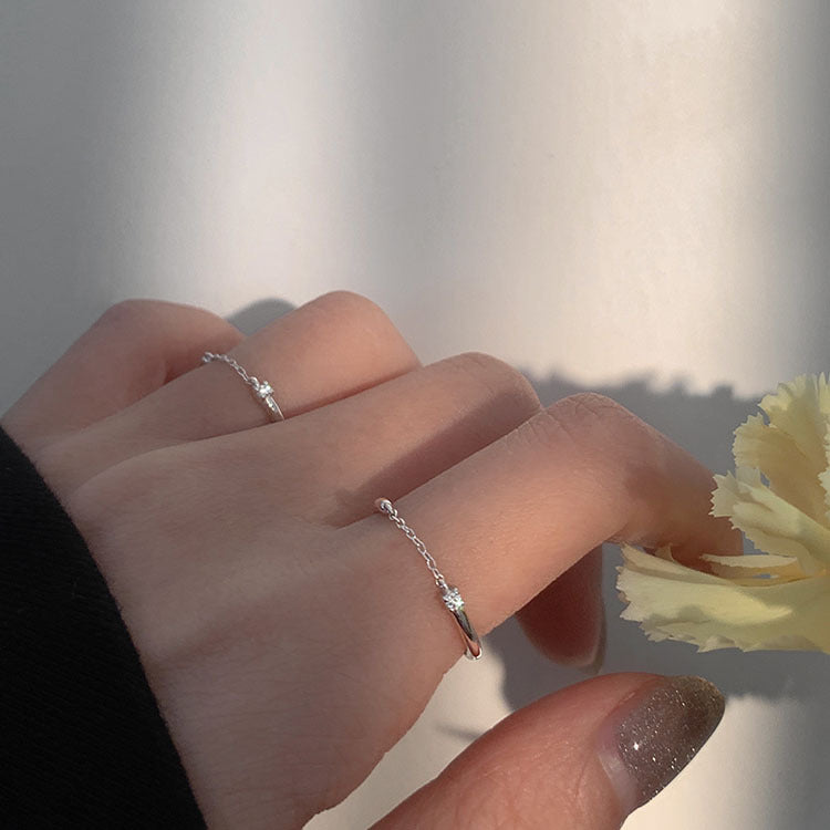 Damen Zarter Silberring mit elegantem Kettendesign Shop Nory