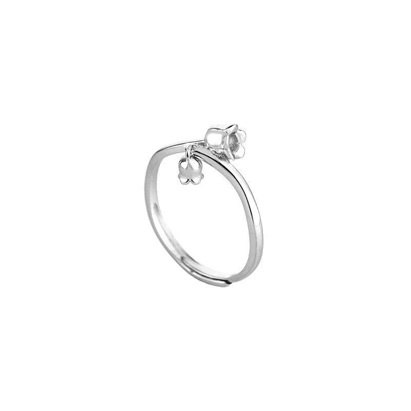 Damen Zierlicher Offener Ring mit minimalistischer Glockenanhänger Shop Nory