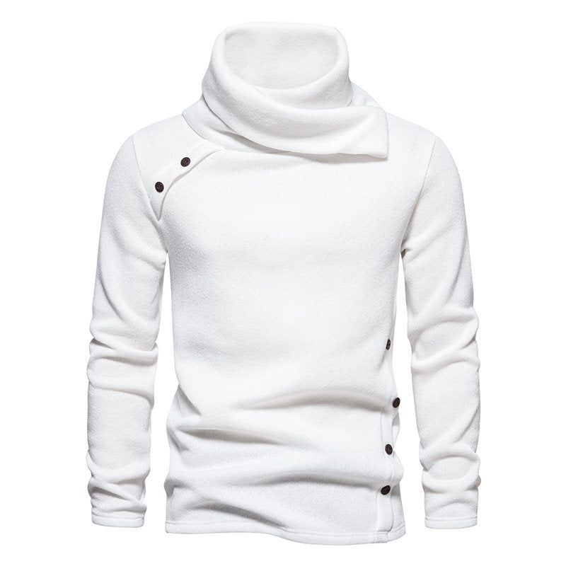 Herren modisches Kapuzenpullover mit asymmetrischem Design und Knopfdetails