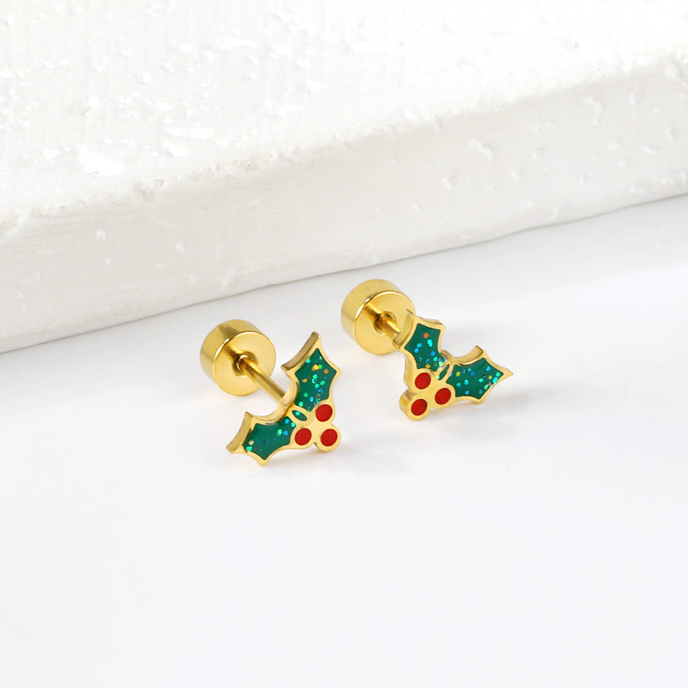Damen Ohrstecker mit festlichem Weihnachtsmann-Design Shop Nory
