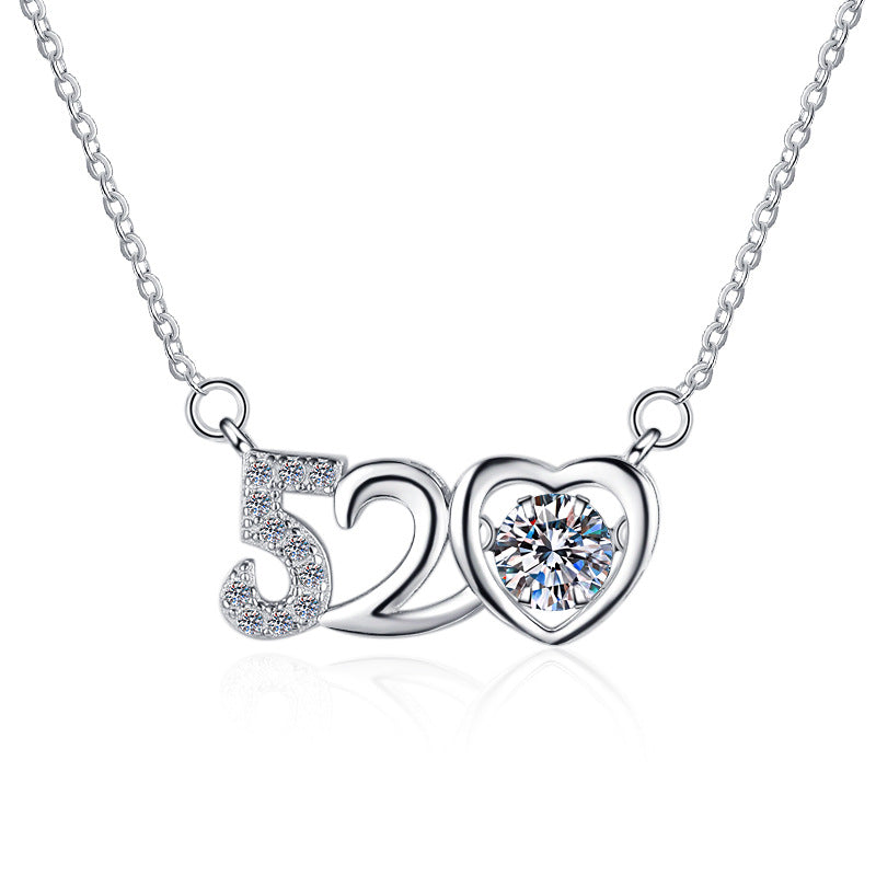 Damen Halskette mit herzförmigem Anhänger und funkelnden Kristallen Shop Nory