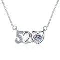 Damen Halskette mit herzförmigem Anhänger und funkelnden Kristallen Shop Nory
