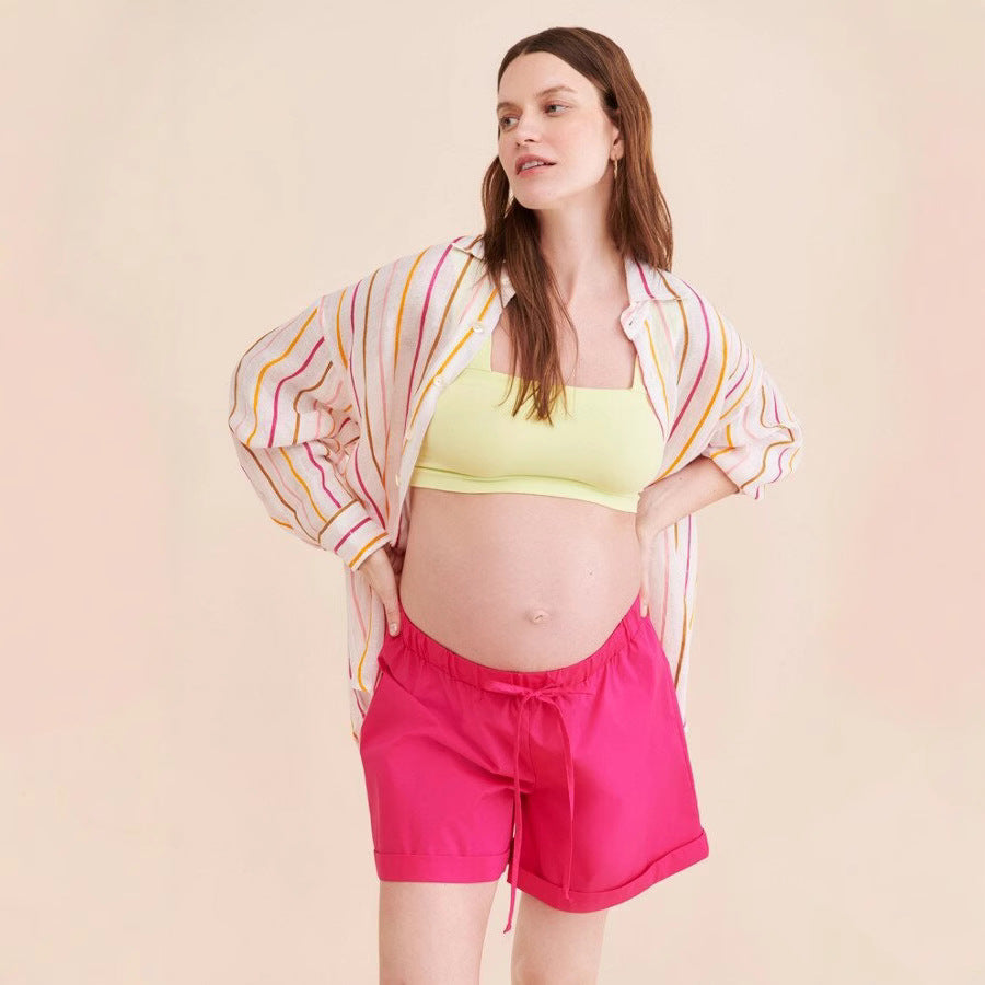 Damen Umstandsshorts mit verstellbarem Bund und atmungsaktivem Stoff Shopnory