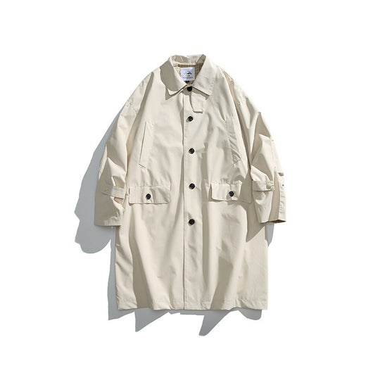 Herren übergroßer wasserdichter Trenchcoat mit Stehkragen und kariertem Futter Shop Nory