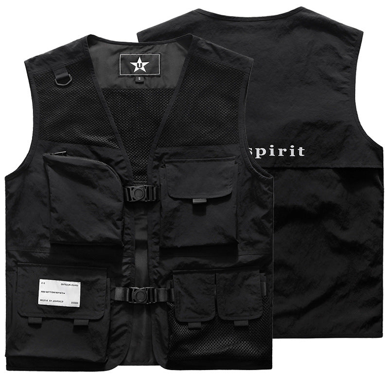 Herren Multifunktionale Einsatzweste mit Mesh-Rücken, modularer Taschenaufteilung und Klickverschlüssen Shop Nory