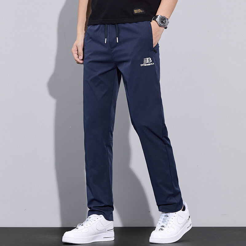 Herren Sportliche Freizeithose mit verstellbarem Kordelzug und seitlichen Reißverschlusstaschen