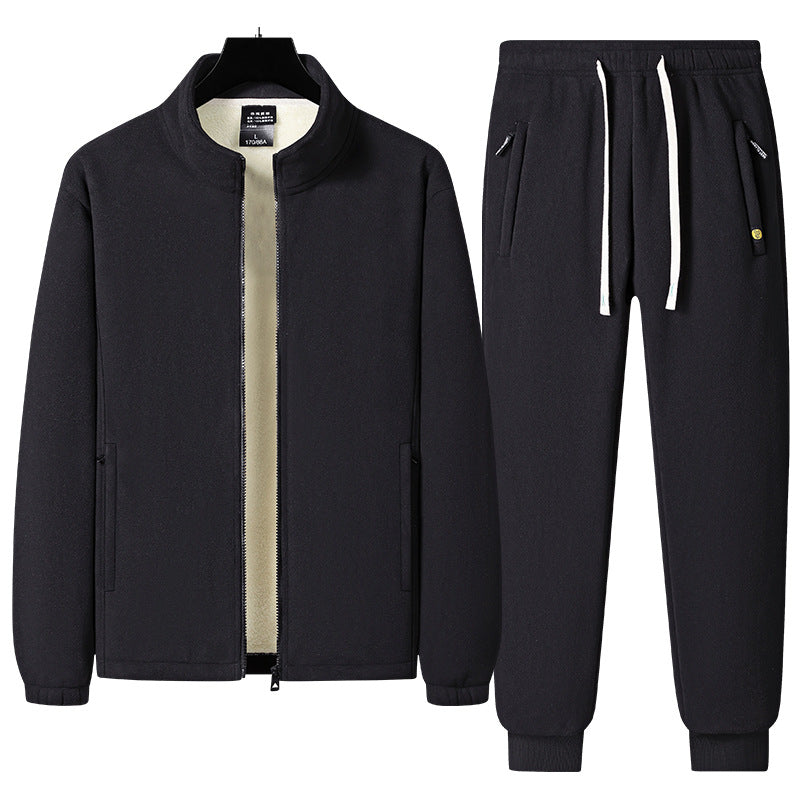 Herren Dreiteiliges Thermo-Fleece-Trainingsset mit wattierter Weste und Jogginghose Shop Nory