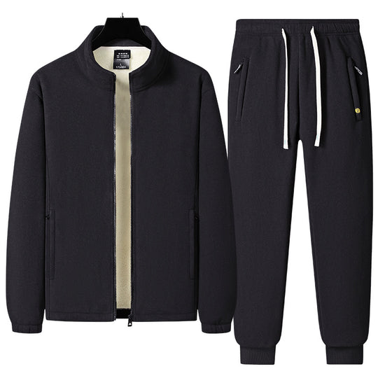 Herren Dreiteiliges Thermo-Fleece-Trainingsset mit wattierter Weste und Jogginghose Shop Nory