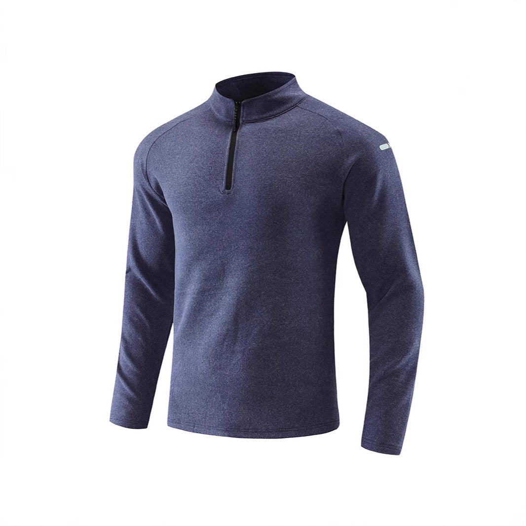 Herren Atmungsaktives Funktions-Langarmshirt mit Stehkragen und kurzem Reißverschluss Shop Nory