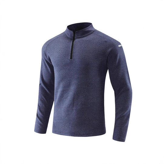 Herren Atmungsaktives Funktions-Langarmshirt mit Stehkragen und kurzem Reißverschluss Shop Nory