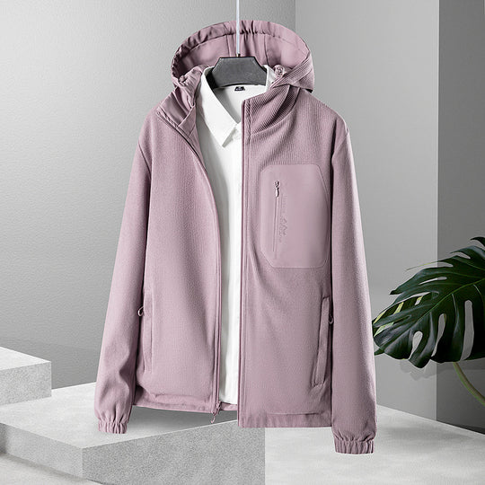 Damen Leichte wasserdichte Softshelljacke mit Kapuze und Brust-Reißverschlusstasche Shop Nory