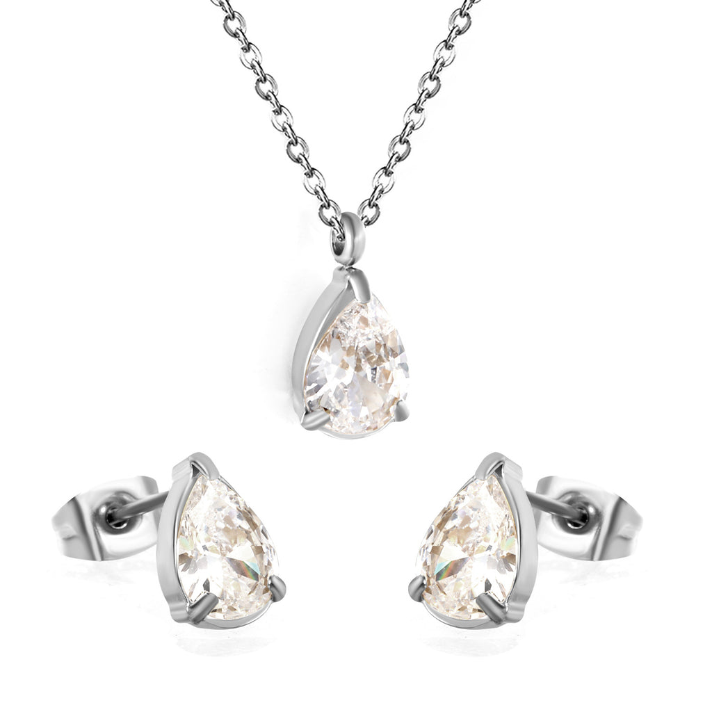 Damen Schmuckset mit funkelnden Zirkonia-Elementen und elegantem Ohrstecker Shop Nory