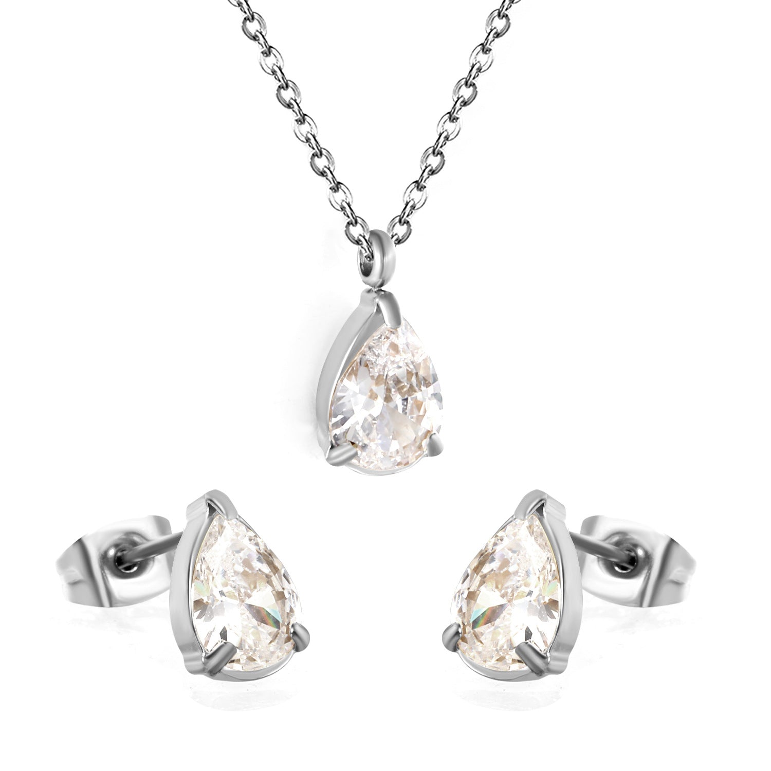 Damen Schmuckset mit funkelnden Zirkonia-Elementen und elegantem Ohrstecker Shop Nory