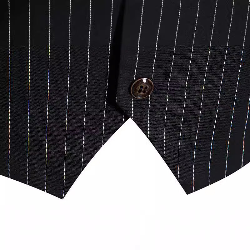 Herren elegante Anzugweste mit feinem Nadelstreifenmuster