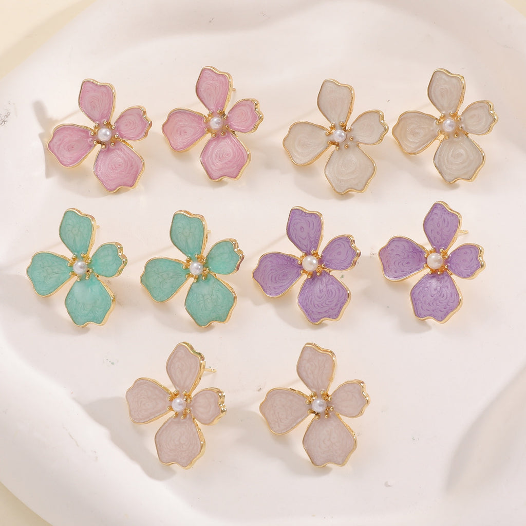 Damen Ohrstecker im kunstvollen Orchideen-Design Shop Nory