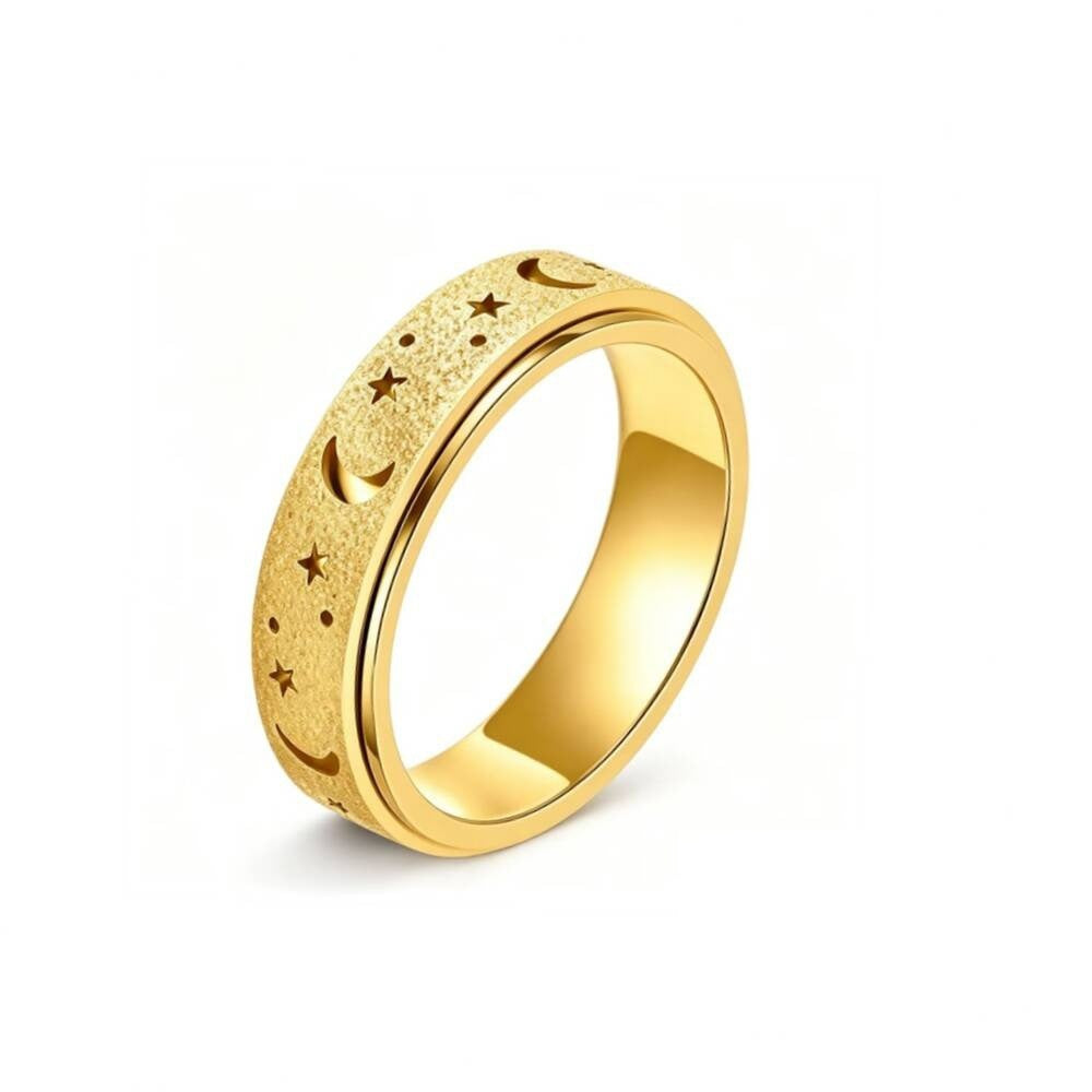 Herren Ring mit kreativen Schwarz-Weiß-Karomuster und goldener Verzierung Shop Nory