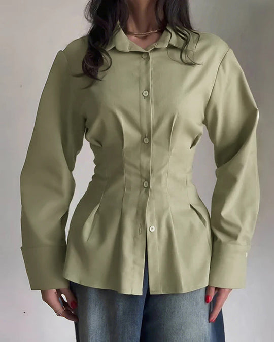 Damen Tailliertes Hemd mit Wiener Nähten, betonter Taille und extraweiten Manschetten Shop Nory