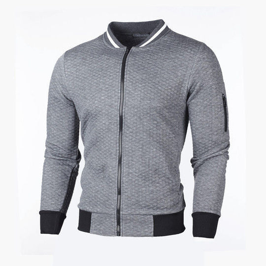 Herren Sweatjacke mit hochwertiger Struktur und sicherer Reißverschlusstasche