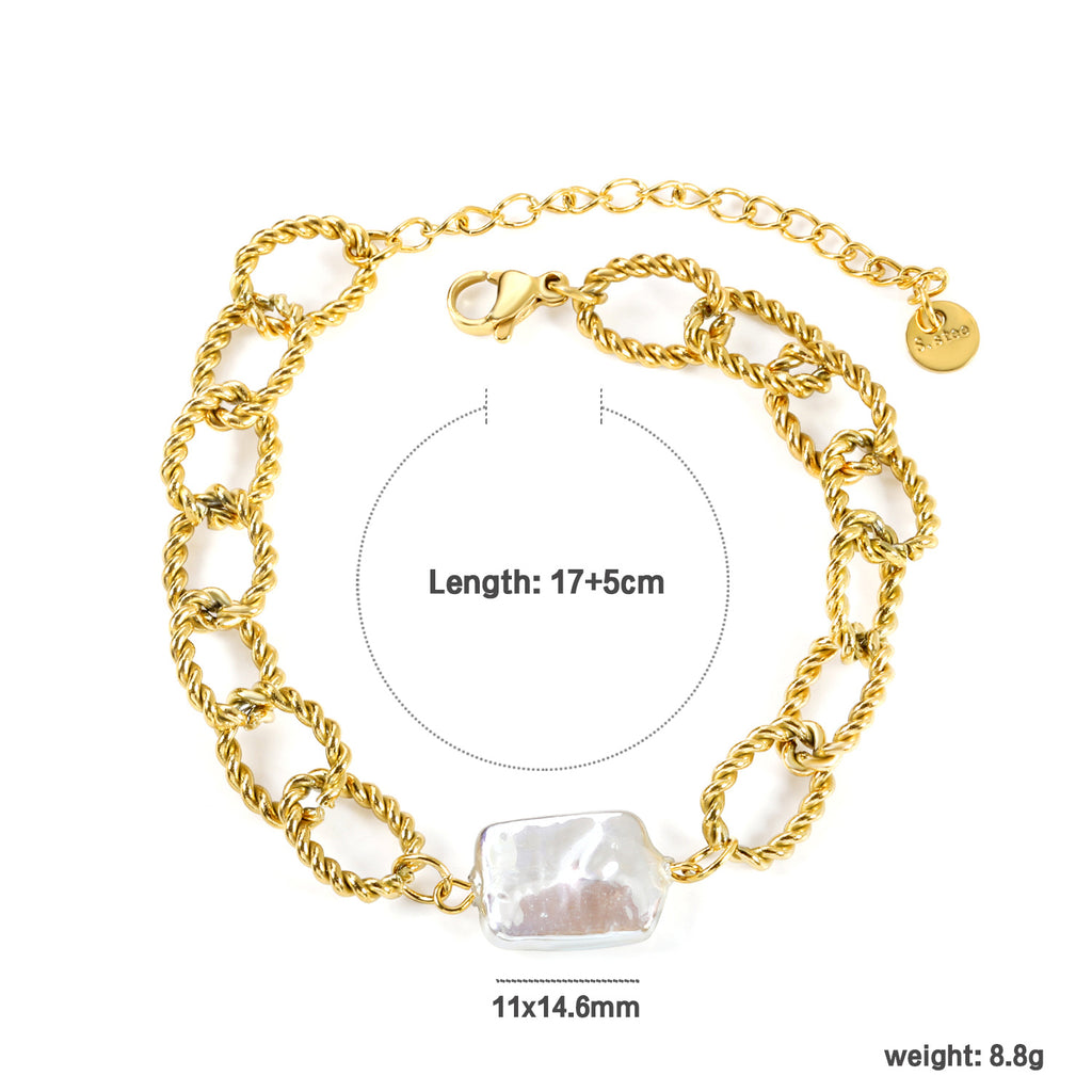 Damen Armband mit farbenfrohen Perlen und hochwertiger Edelstahl-Kette Shop Nory