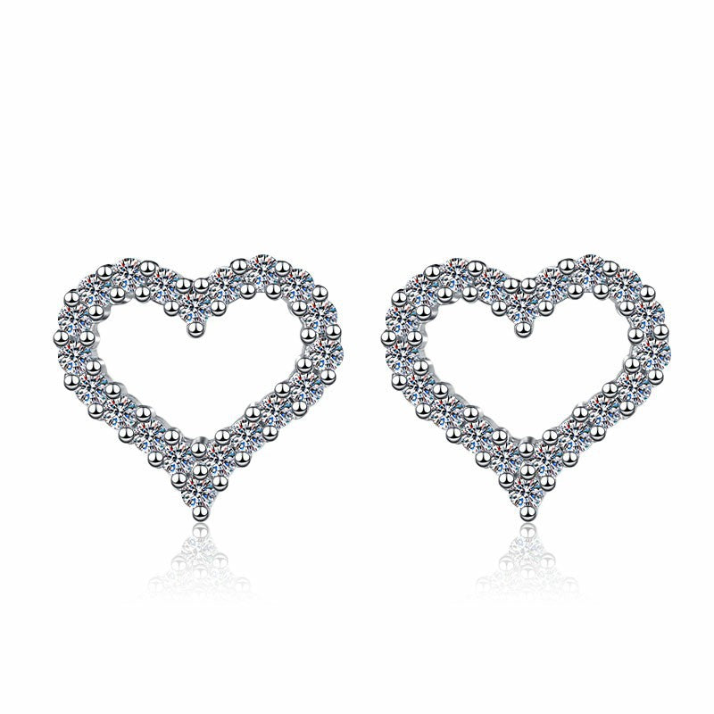 Damen Ohrringe im liebevollen Herzdesign mit funkelnden Zirkonia Shop Nory