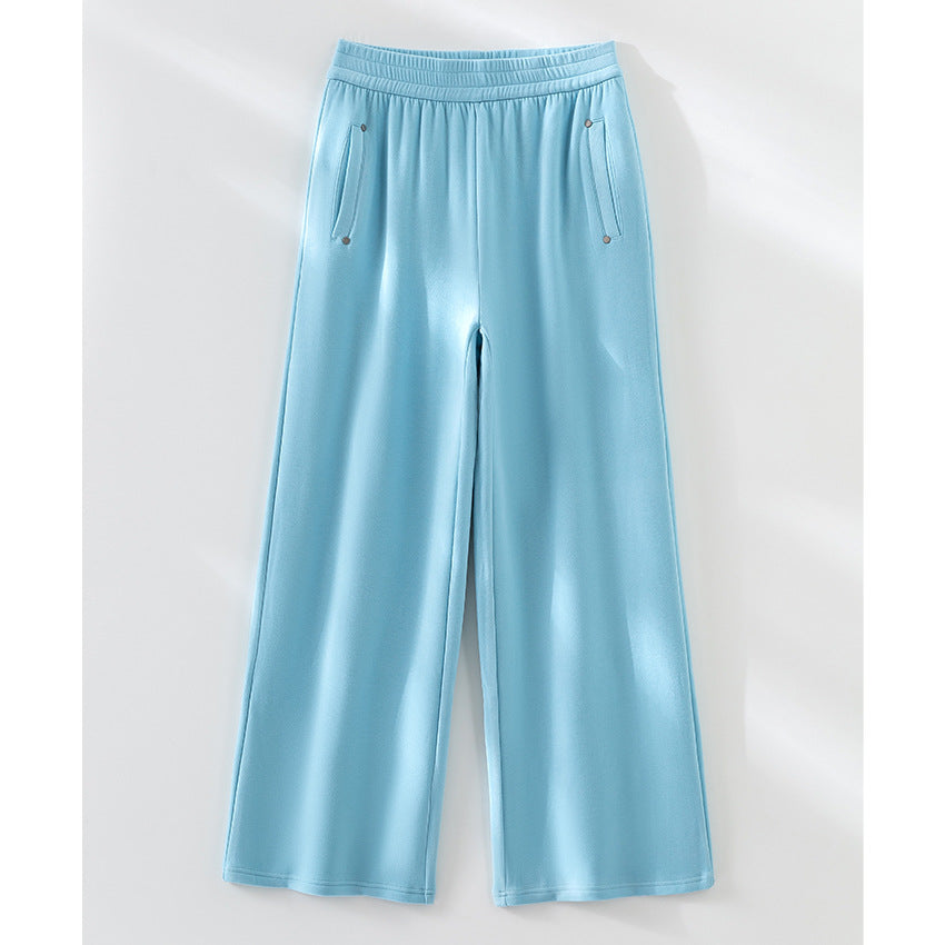 Damen Weite Satin-Hose mit hohem Elastikbund und fließender Drapierung Shop Nory